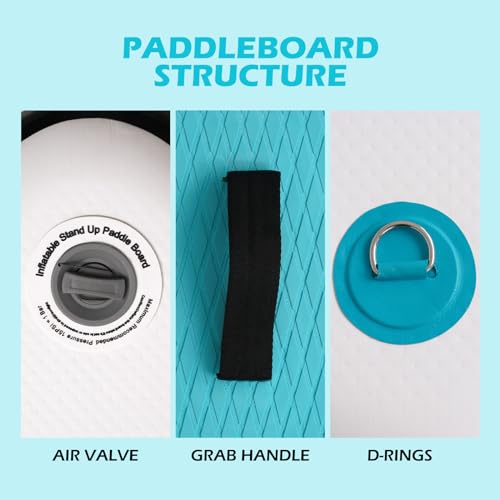 FunWater 10 ft 6 in Inflatable Stand Up Paddle Board Set – Sky Blue detail image 4