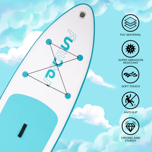FunWater 10 ft 6 in Inflatable Stand Up Paddle Board Set – Sky Blue detail image 2