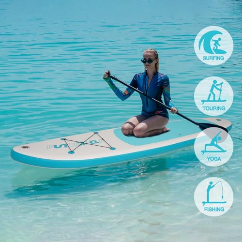 FunWater 10 ft 6 in Inflatable Stand Up Paddle Board Set – Sky Blue detail image 6