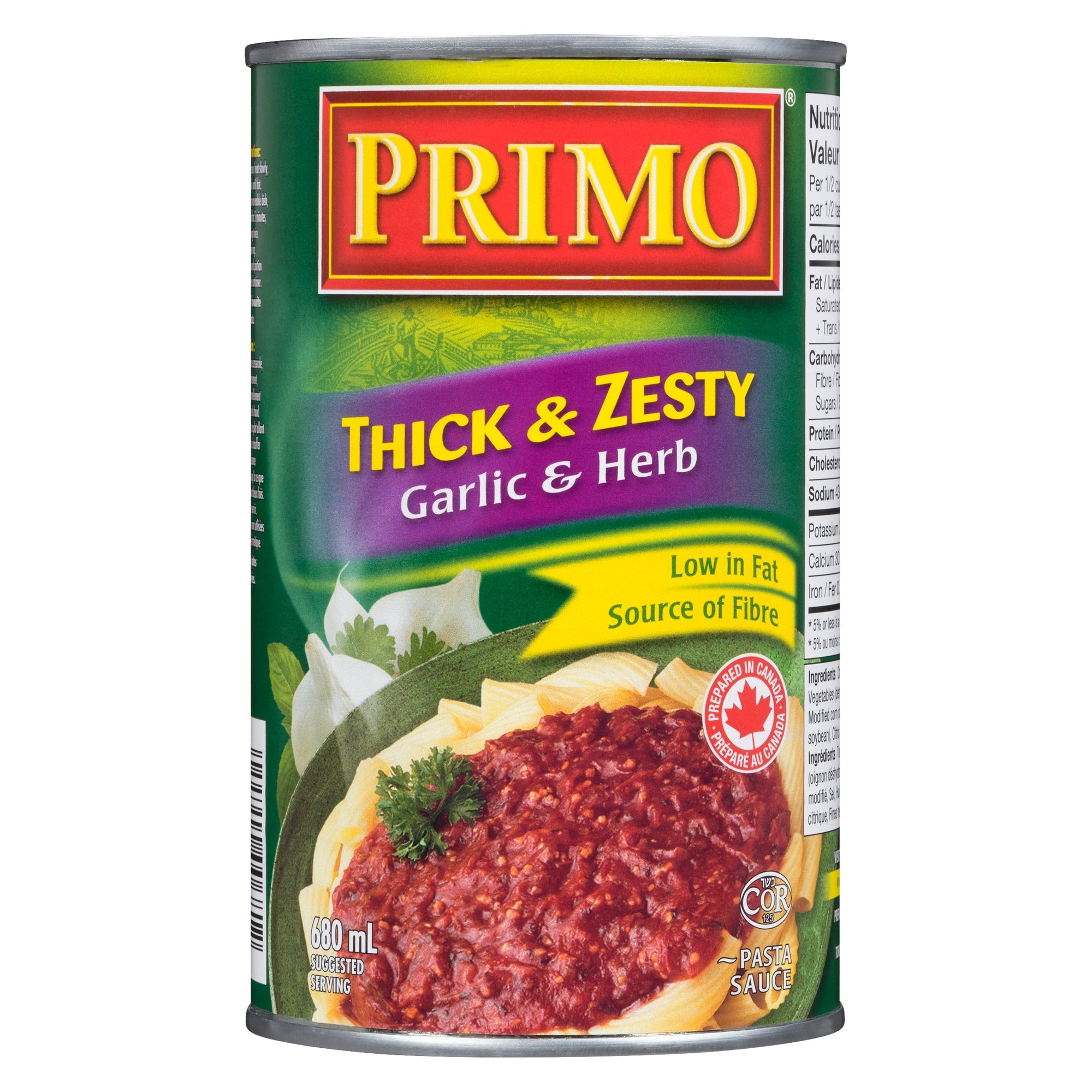 Primo Thick and Zesty Garlic and Herb Pasta Sauce - 680ml