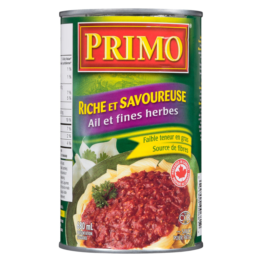 Primo Thick and Zesty Garlic and Herb Pasta Sauce - 680ml