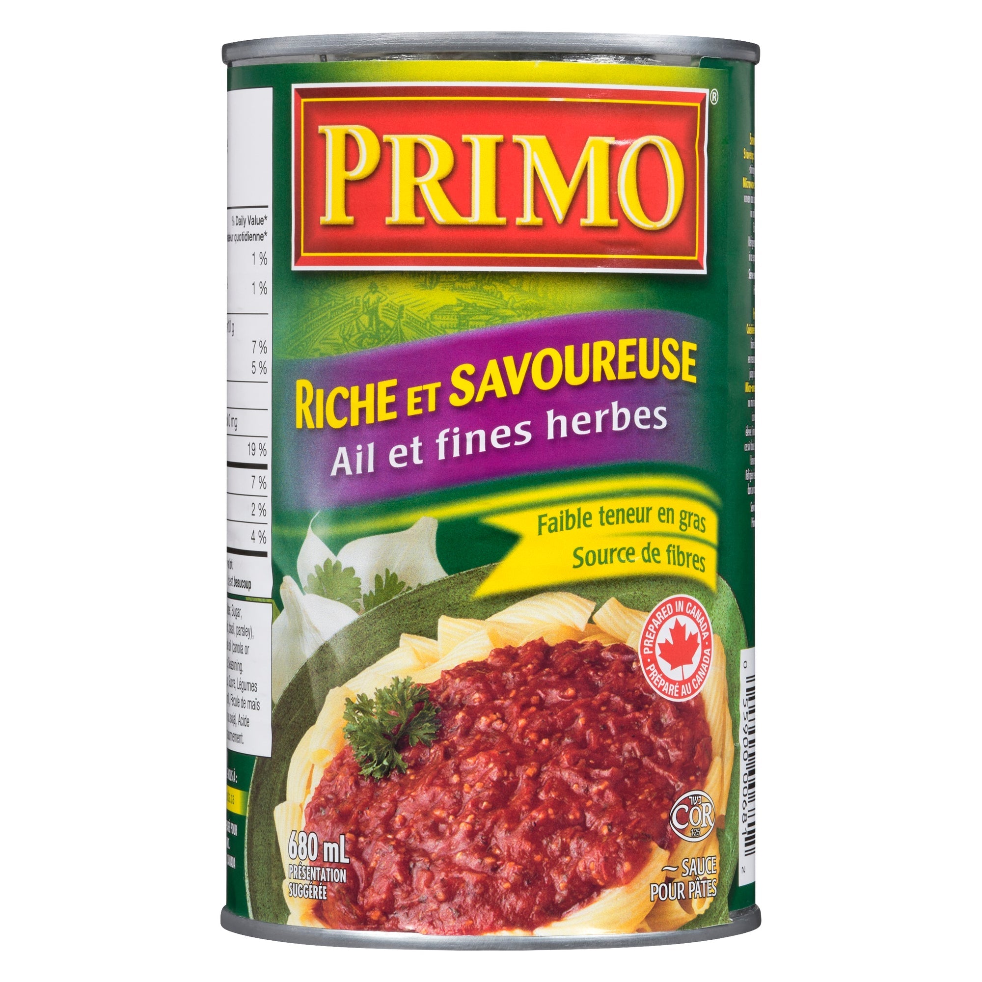 Primo Thick and Zesty Garlic and Herb Pasta Sauce - 680ml