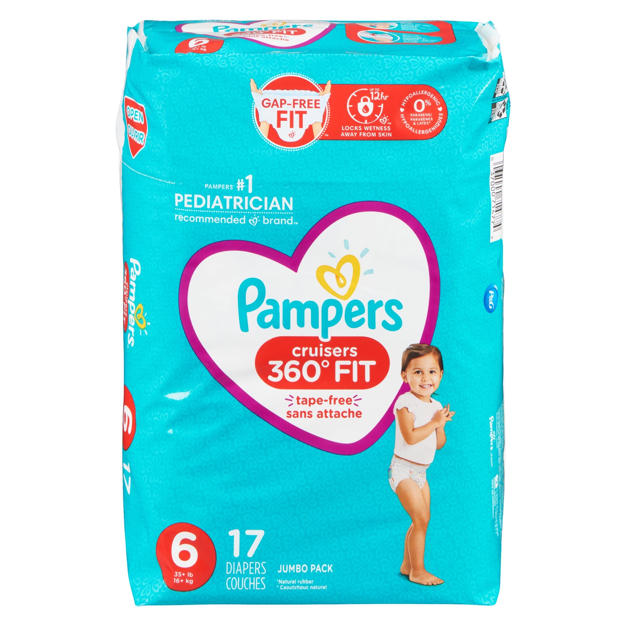 Couches Pampers Cruisers, 6, emballage de 17