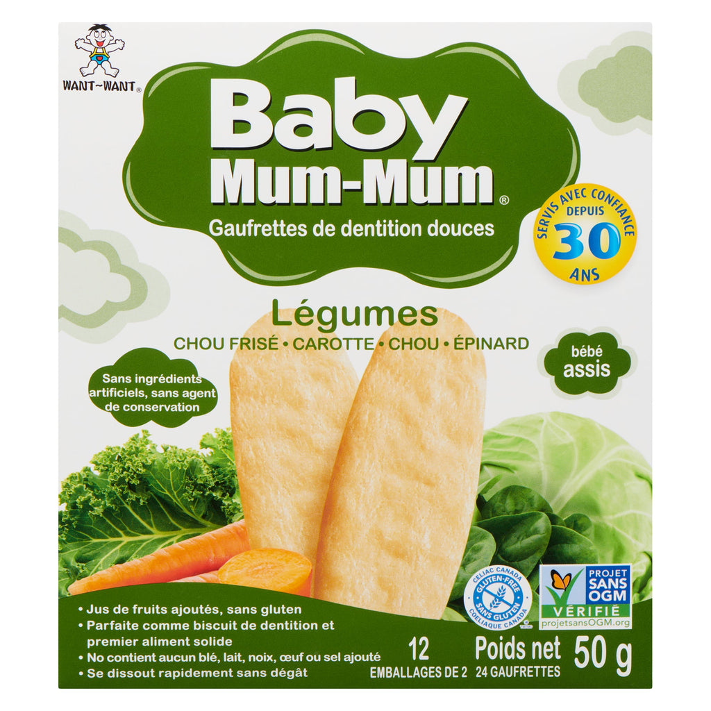 Gaufrettes de dentition douces aux légumes Baby Mum-Mum, 50 g