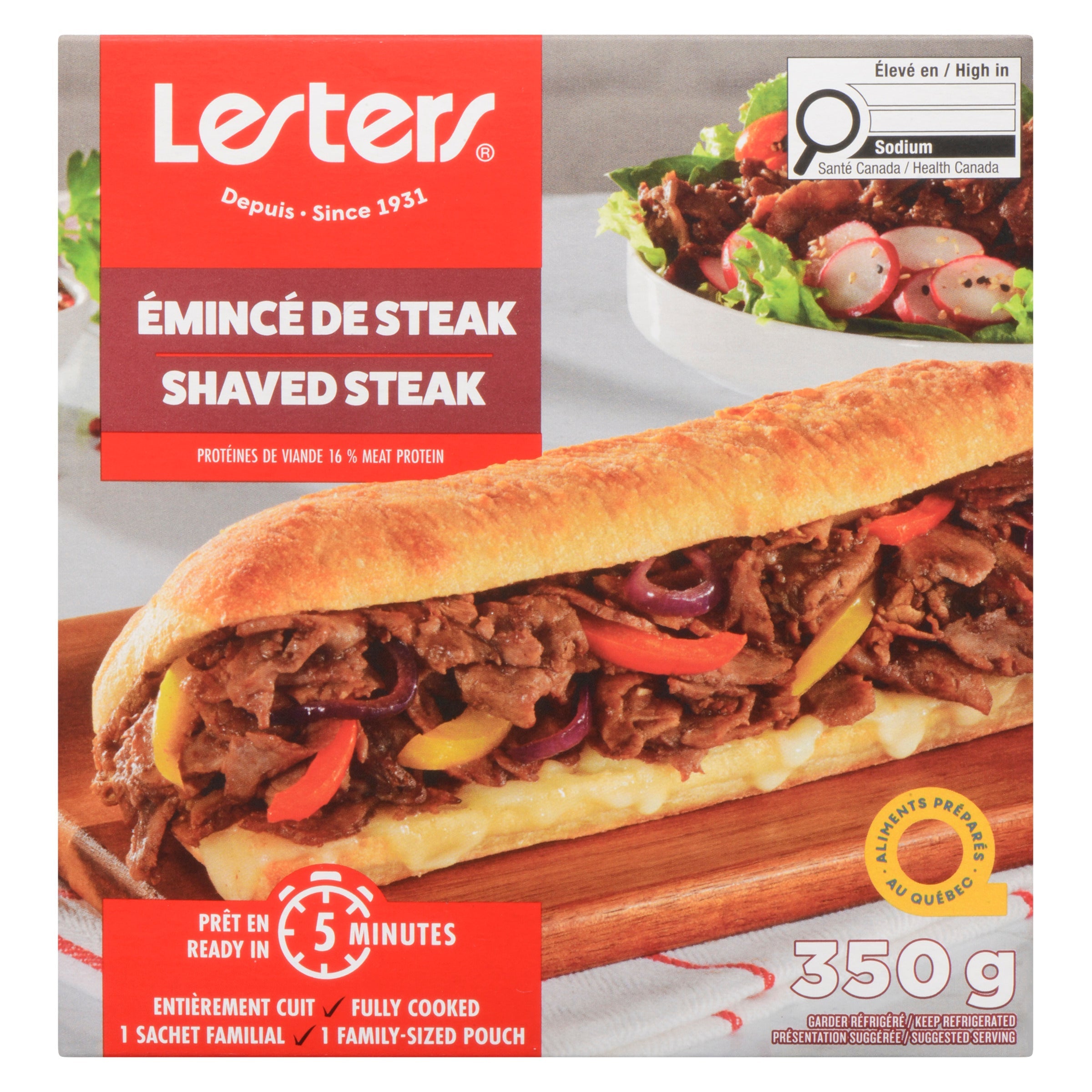 Lesters Shaved Steak 1 Family-Sized Pouch, 350 g