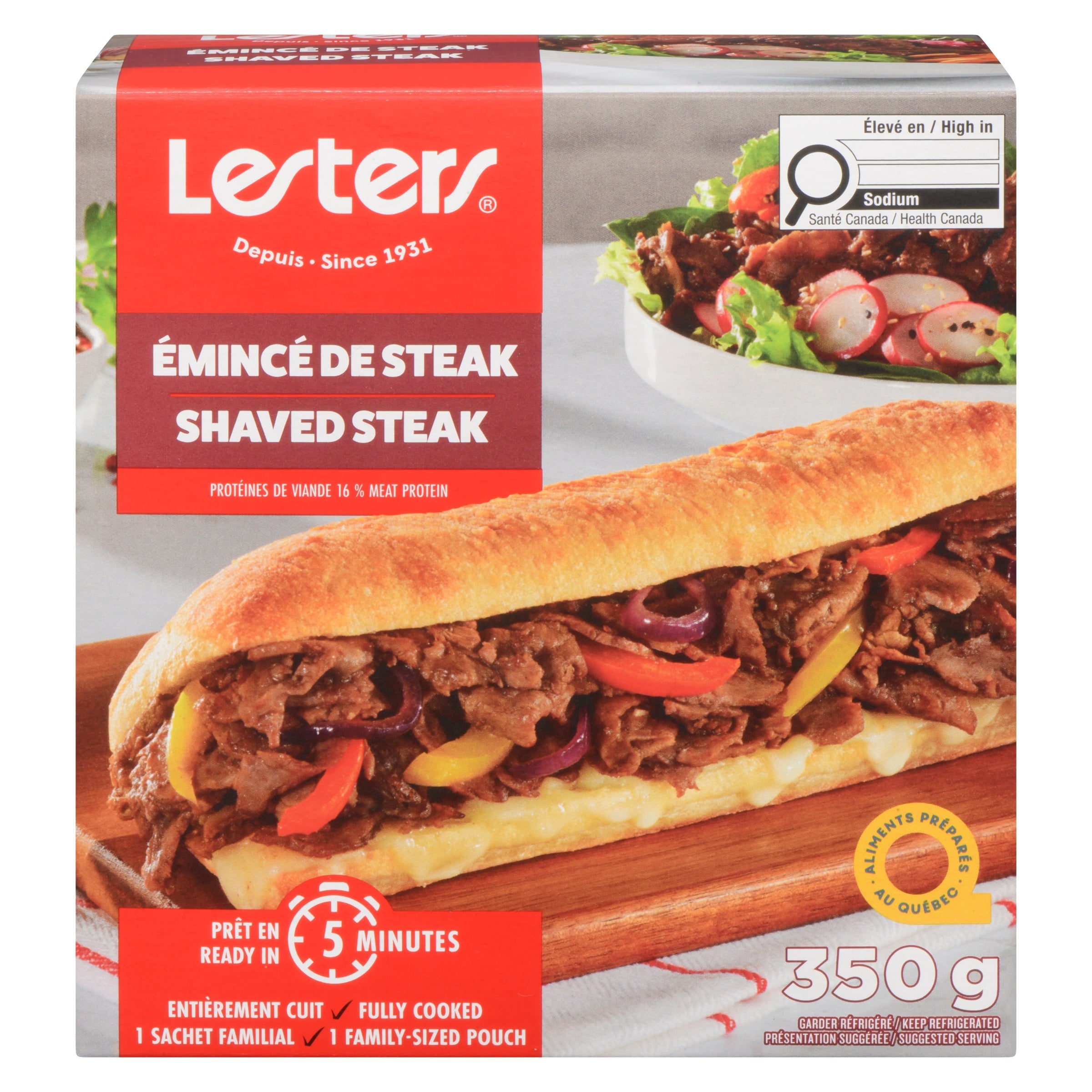 Lesters Shaved Steak 1 Family-Sized Pouch, 350 g