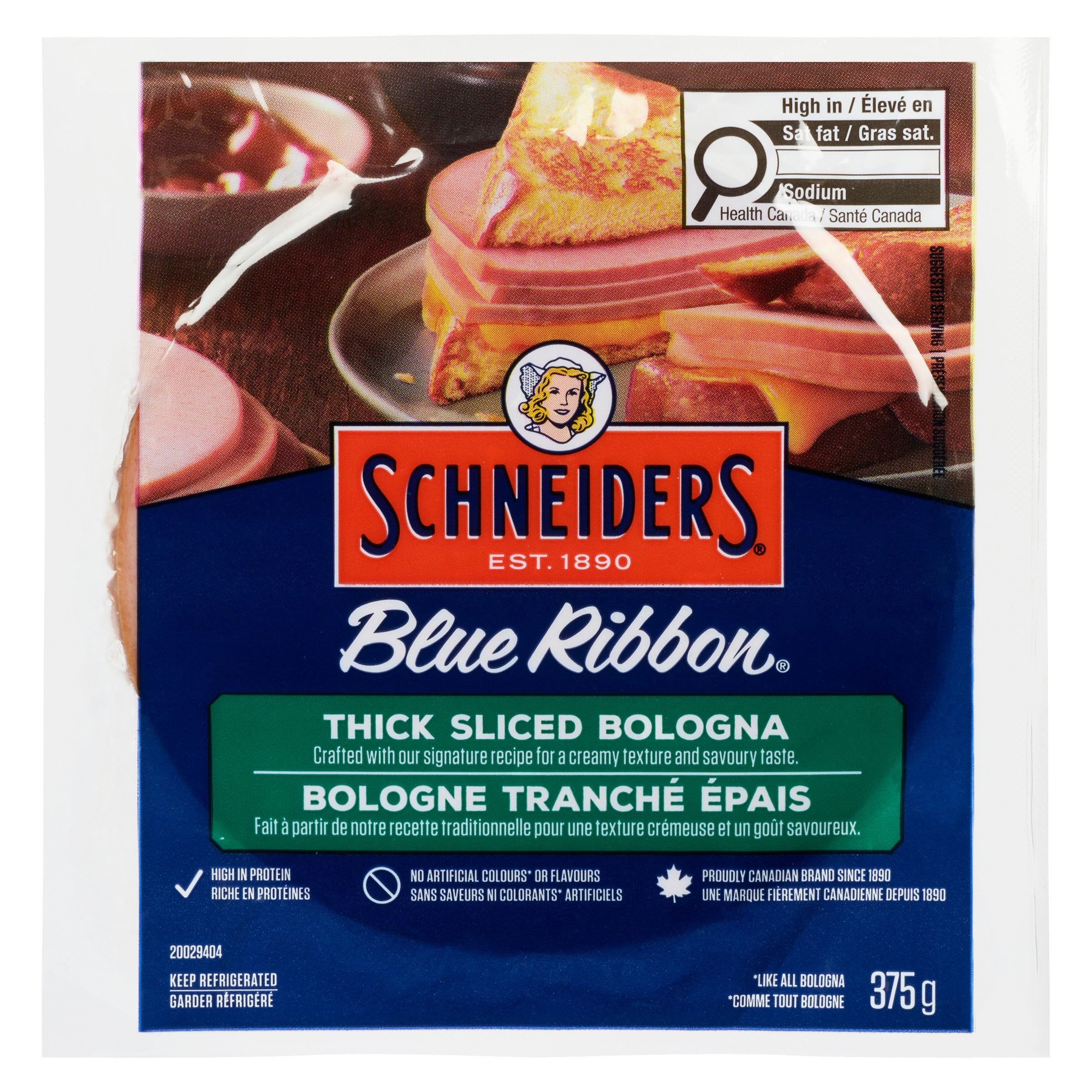 Schneiders Blue Ribbon Thick Sliced Bologna, 375 g