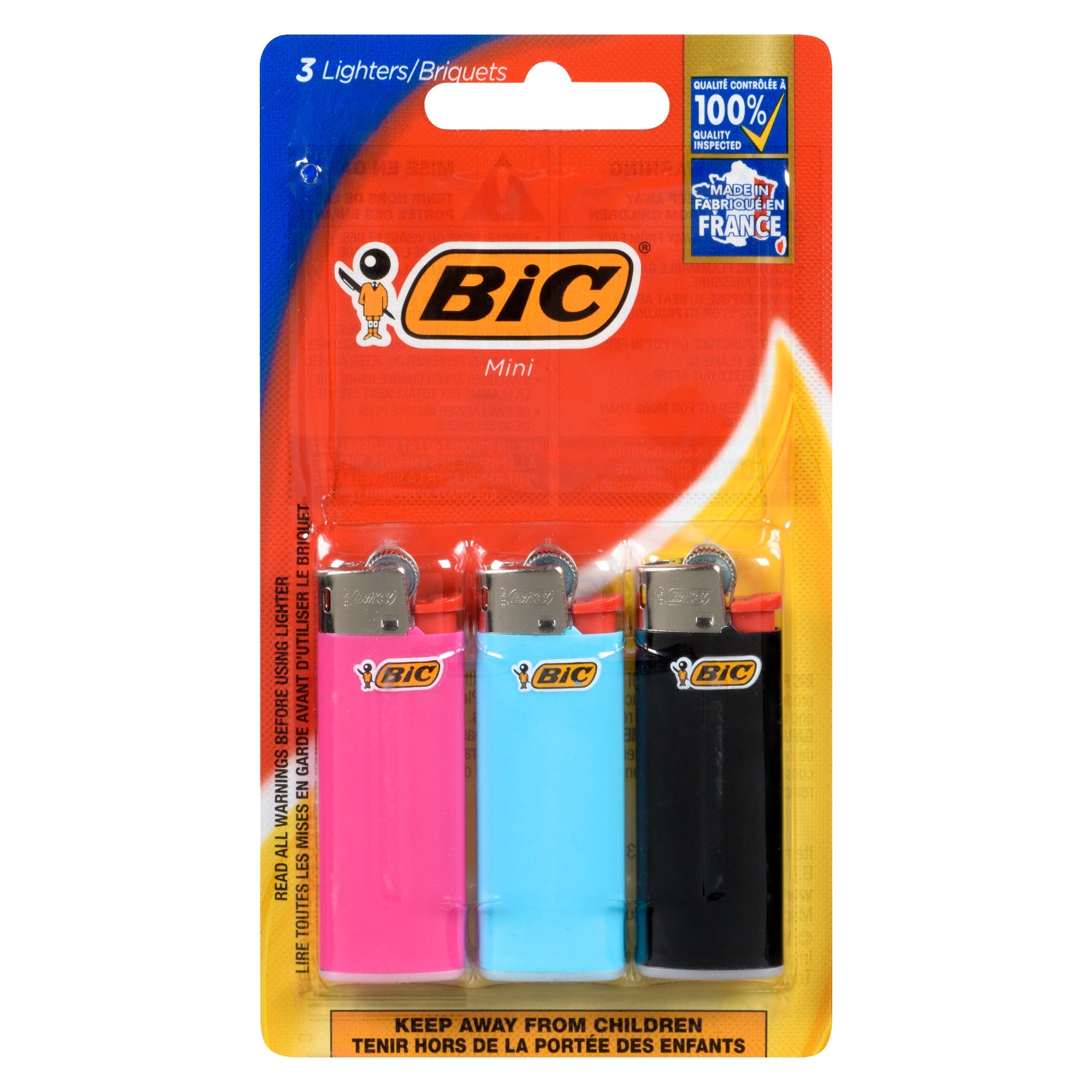BIC Mini Lighters, Assorted Colours, 3-Pack