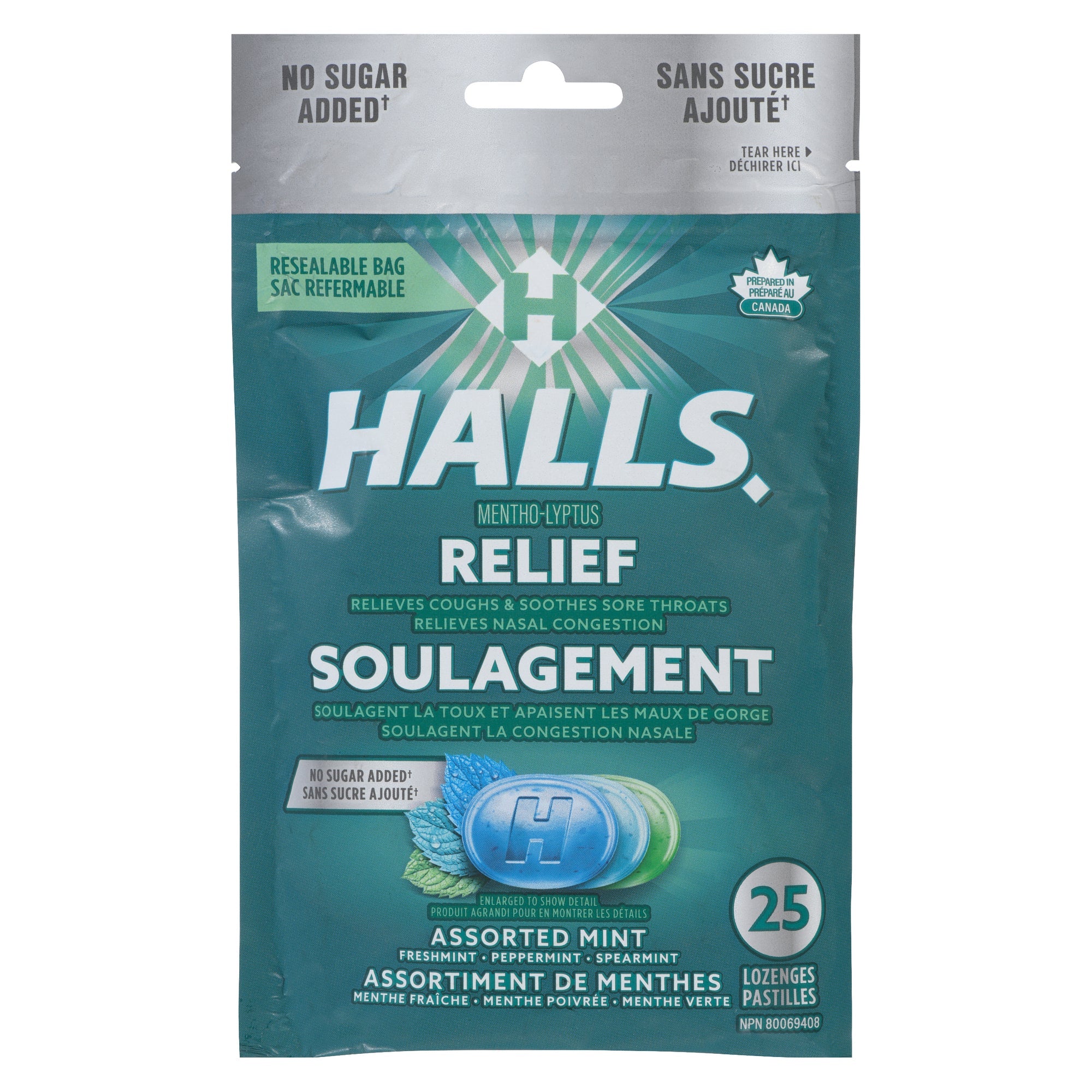 Halls Relief Assorted Mint Lozenges - 25pk.