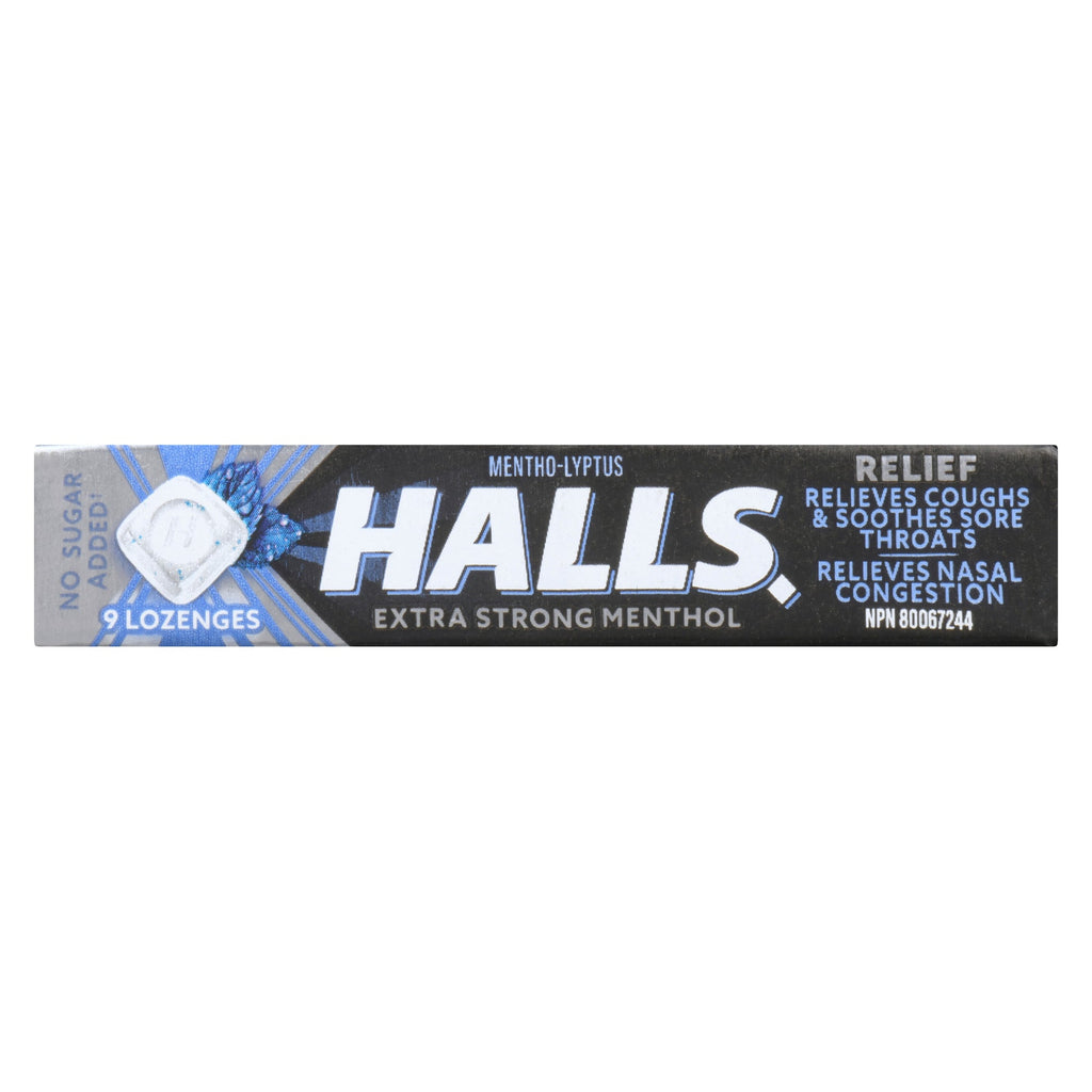 Halls Relief Mentho-Lyptus Extra Strong Menthol, 9 Lozenges