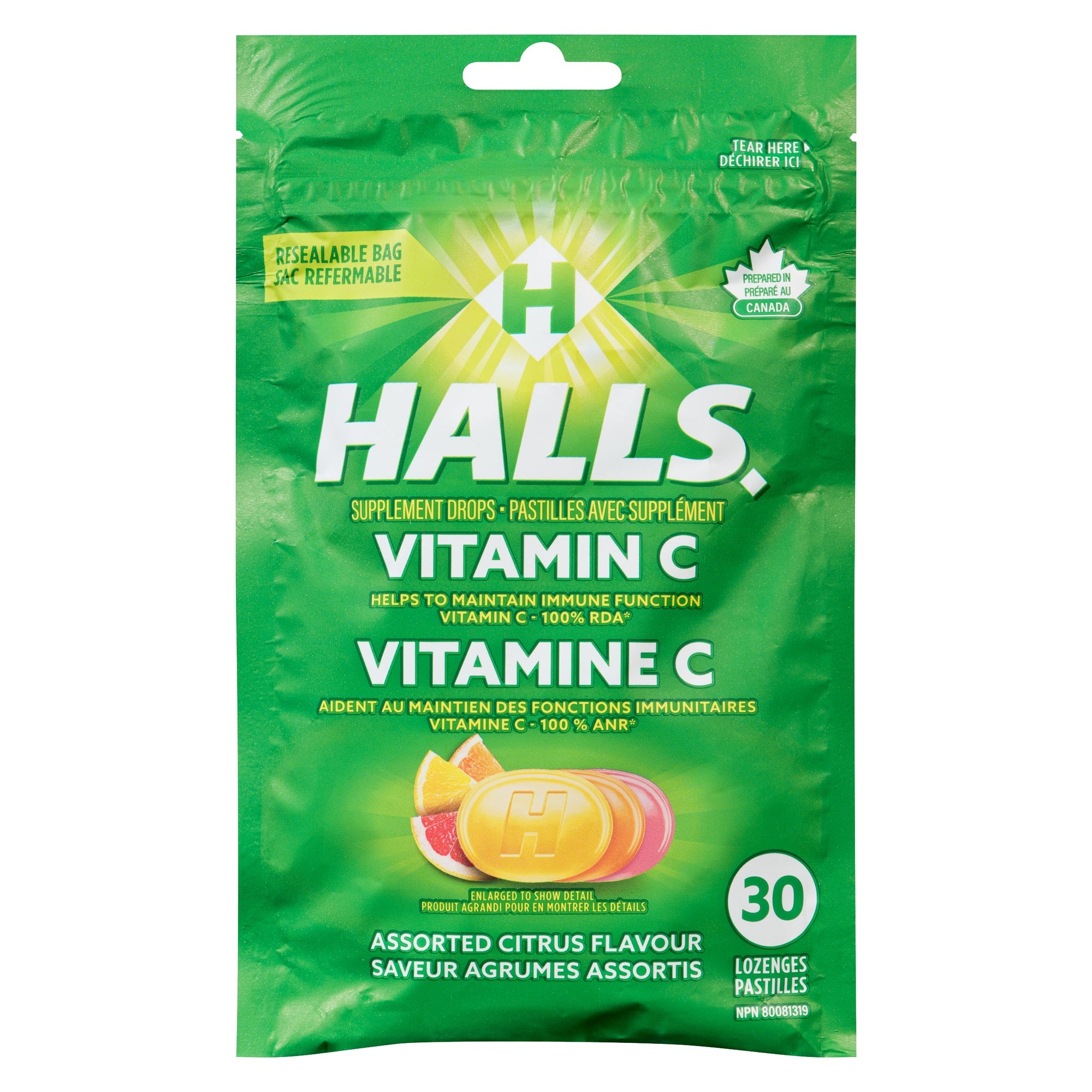 Halls Supplement Assorted Citrus Lozenges - 30pk.