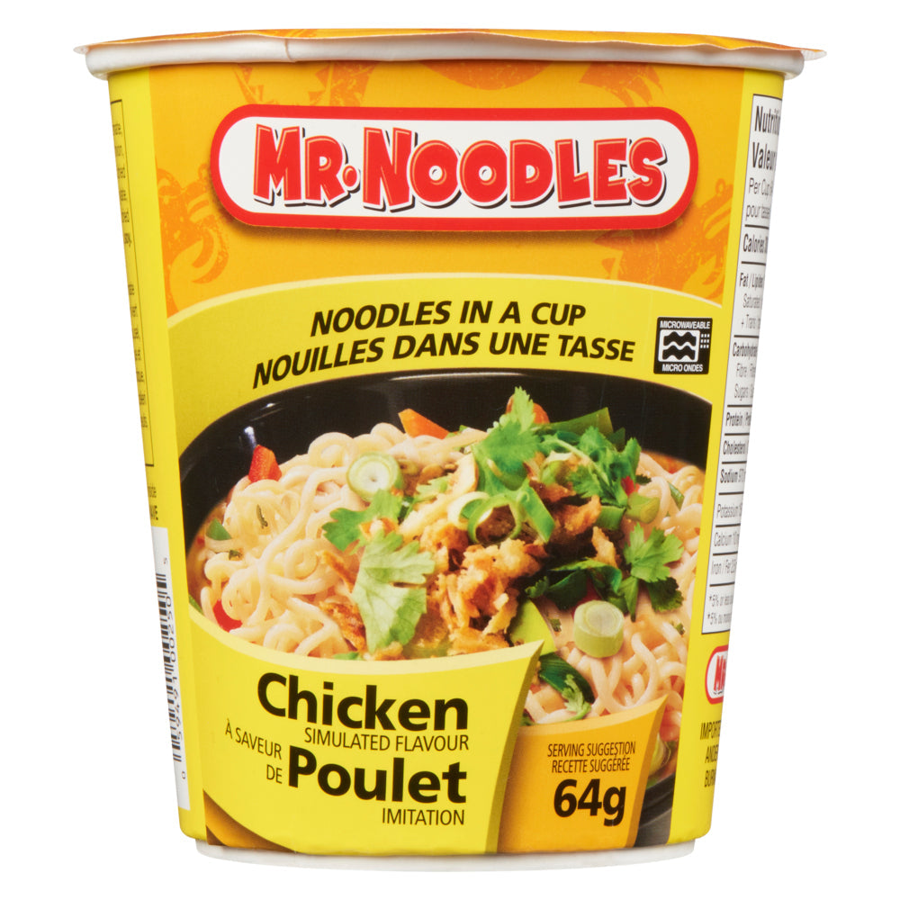 Mr. Noodles Chicken Simulated Flavour Noodles in a Cup - 64g