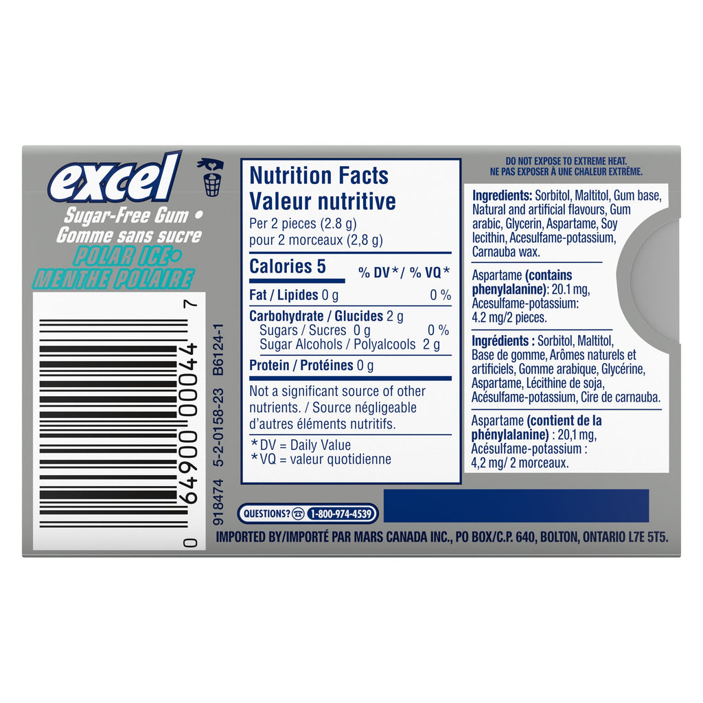 Wrigley's Excel Polar Ice Chewing Gum - 12pk.