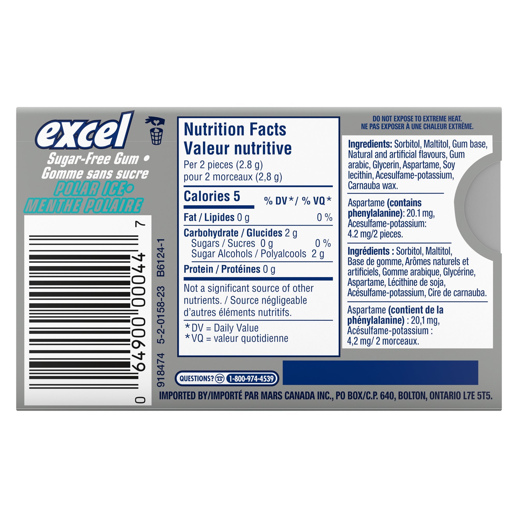 Wrigley's Excel Polar Ice Chewing Gum - 12pk.