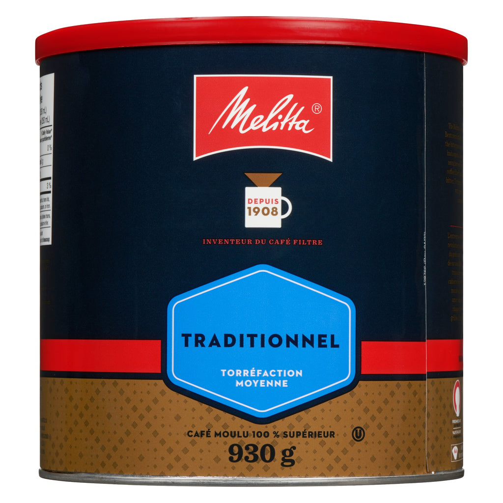 Melitta 100% Premium Ground Coffee Traditional Medium Roast, 930 g