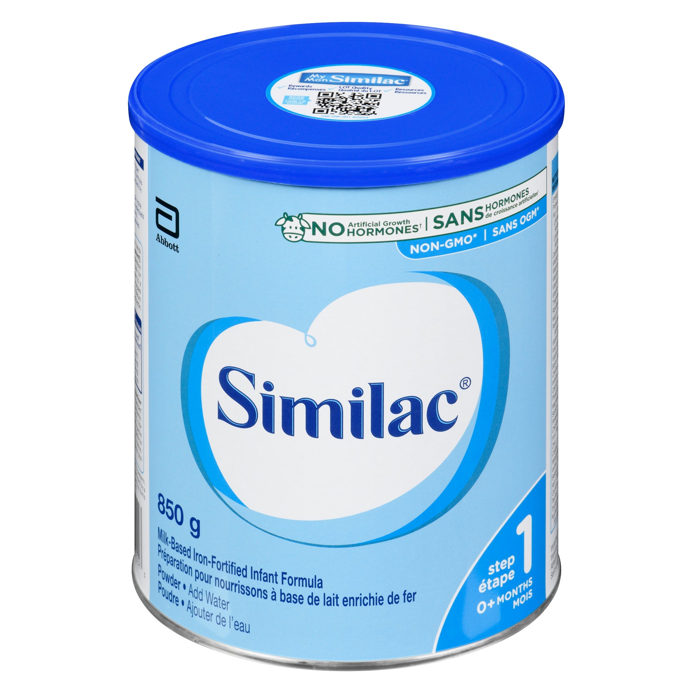 Préparation pour nourrissons Similac plus faible en fer en poudre, 850 g