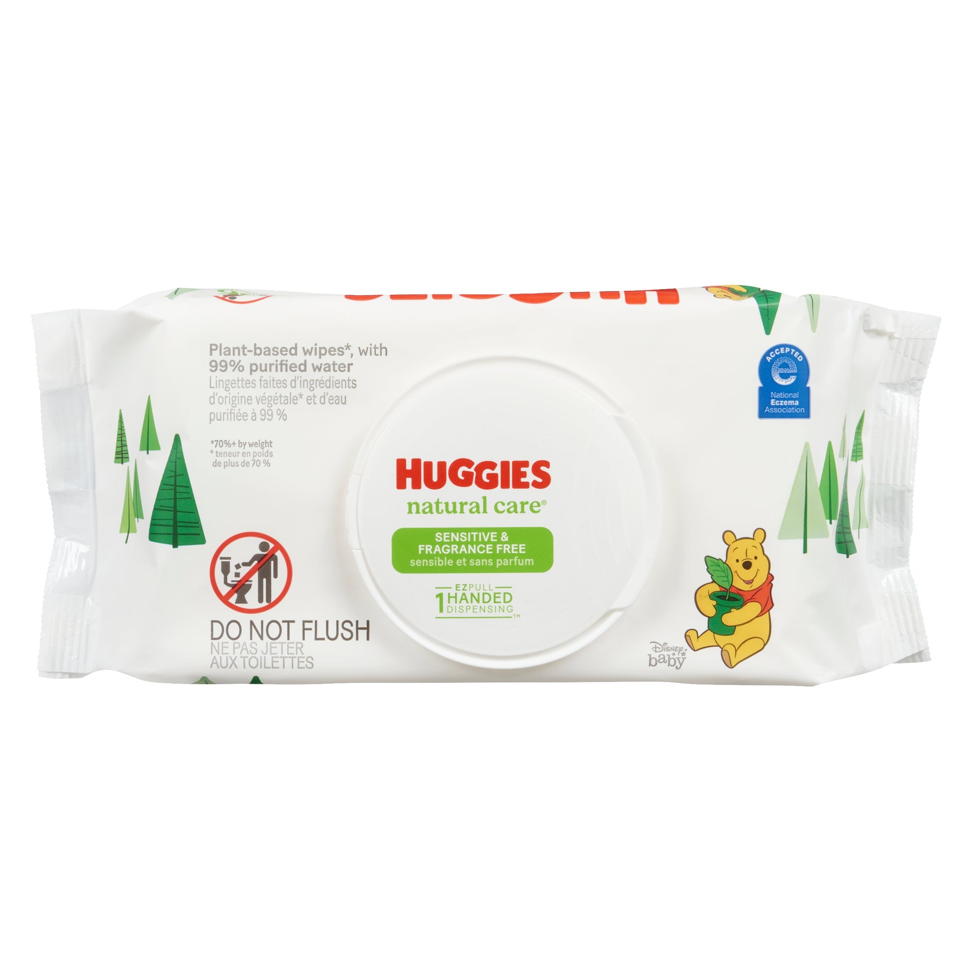 Huggies Natural Care Délicates Sans Parfum 56 Lingettes