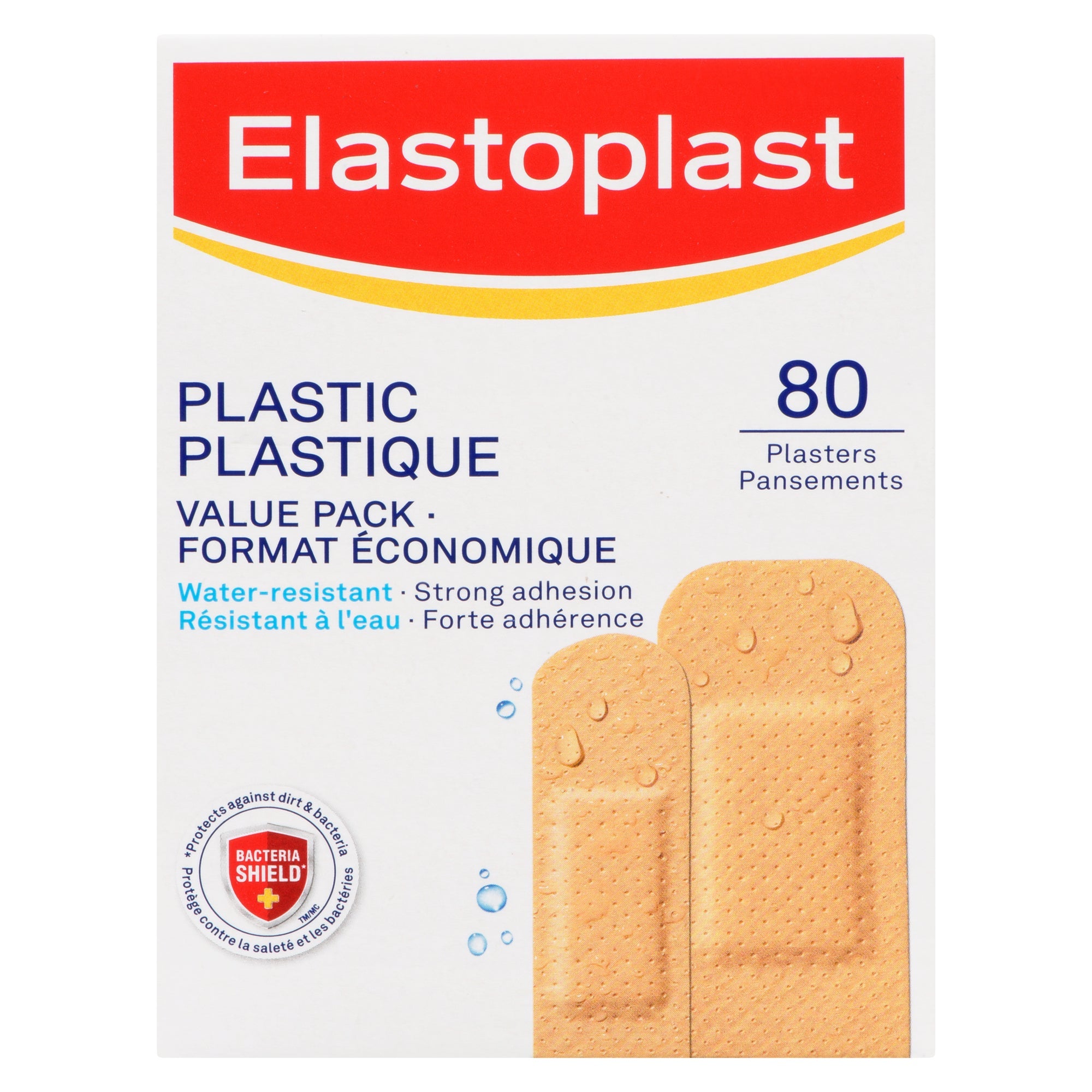 Elastoplast Fabric Strong Adhesive Bandages, Assorted Sizes, 80-Pack
