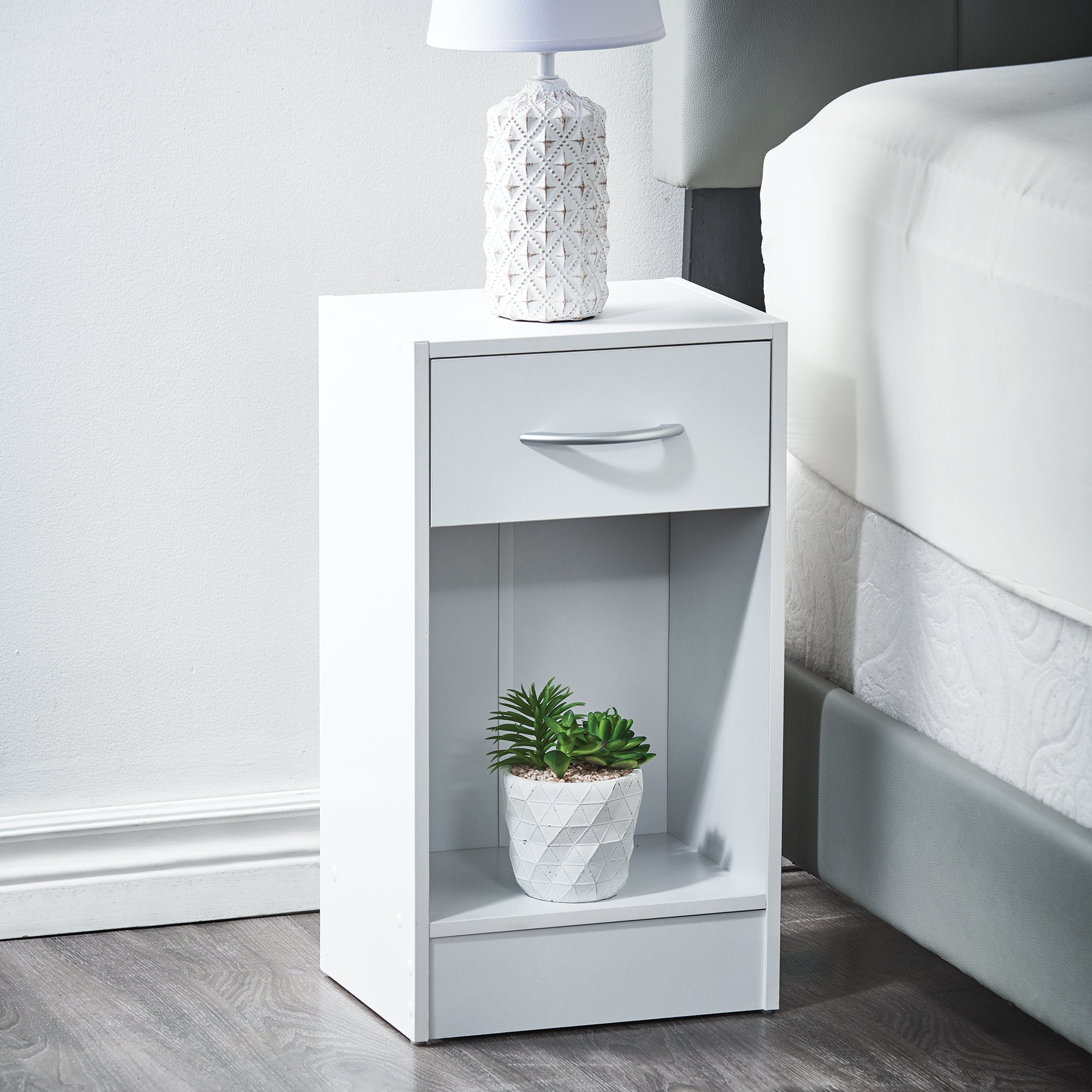 White Bedside Table