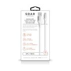 Soar Braided USB to Micro USB Charging Cable, White, 6-ft.