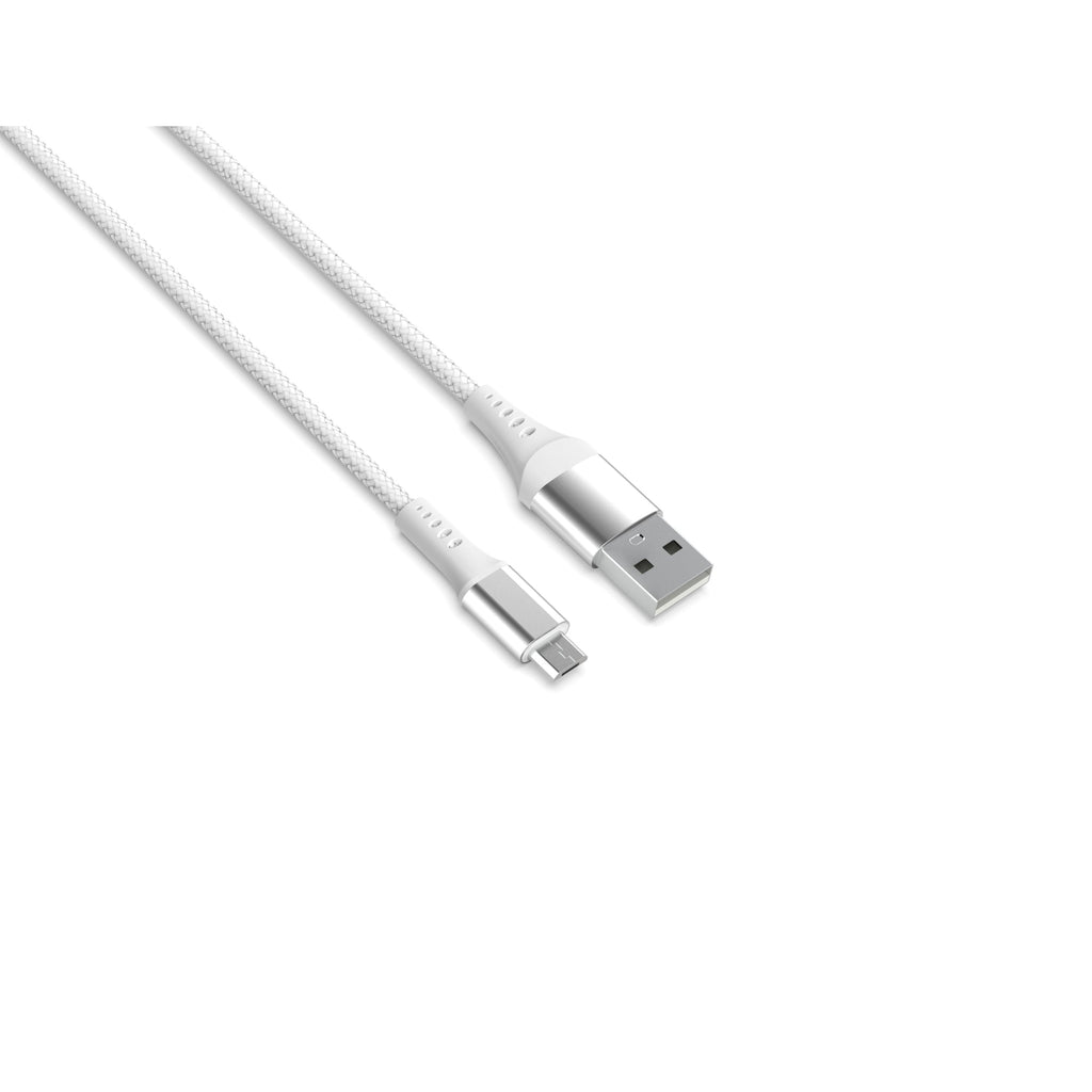 Soar Braided USB to Micro USB Charging Cable, White, 6-ft.