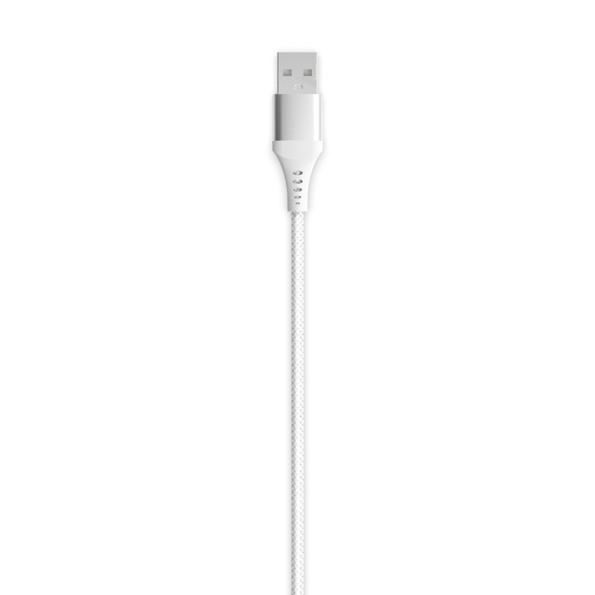 Soar Braided USB to Micro USB Charging Cable, White, 6-ft.