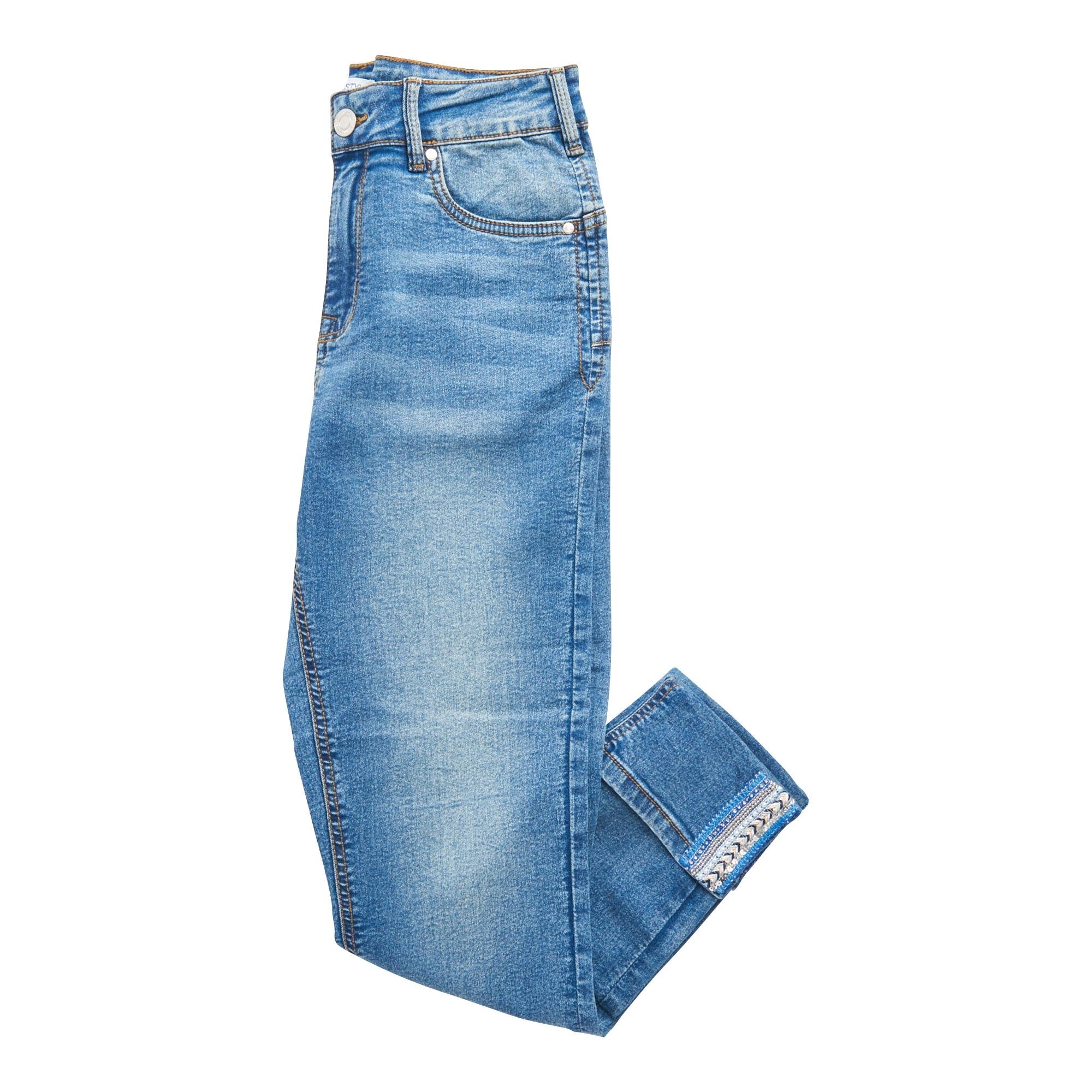 mySTYLE Women's Pretty Casual Hi-Waist Skinny Jeans, Light Blue