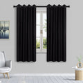 HomeStyles Faux Silk Curtain with Grommets, Black, 52-in x 63-in.