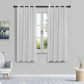 HomeStyles Faux Silk Curtain with Grommets, White, 52-in x 63-in.