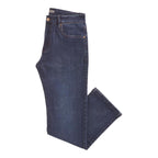 Mountain Ridge Men's Mid-Rise Relaxed Fit Jeans with Button Closure and Zip Fly, Dark Blue Wash