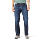 Levi Strauss Signature Men's Relaxed Fit Jeans, Dark Blue