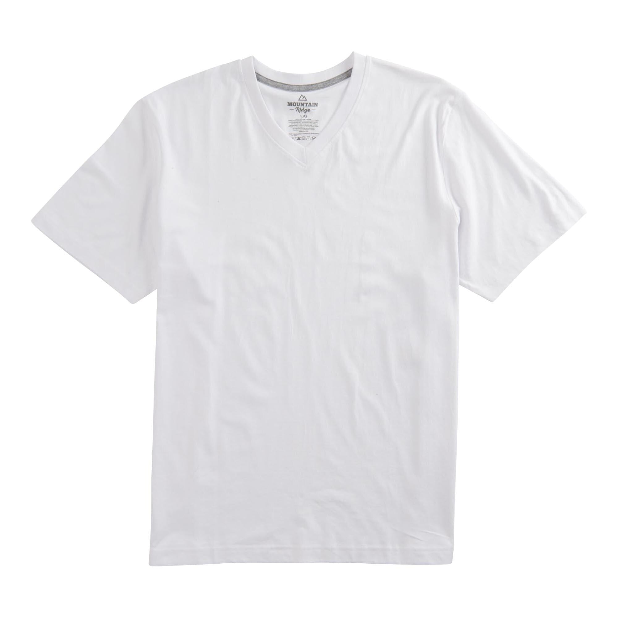 Mountain Ridge Men's V-Neck Tee, White