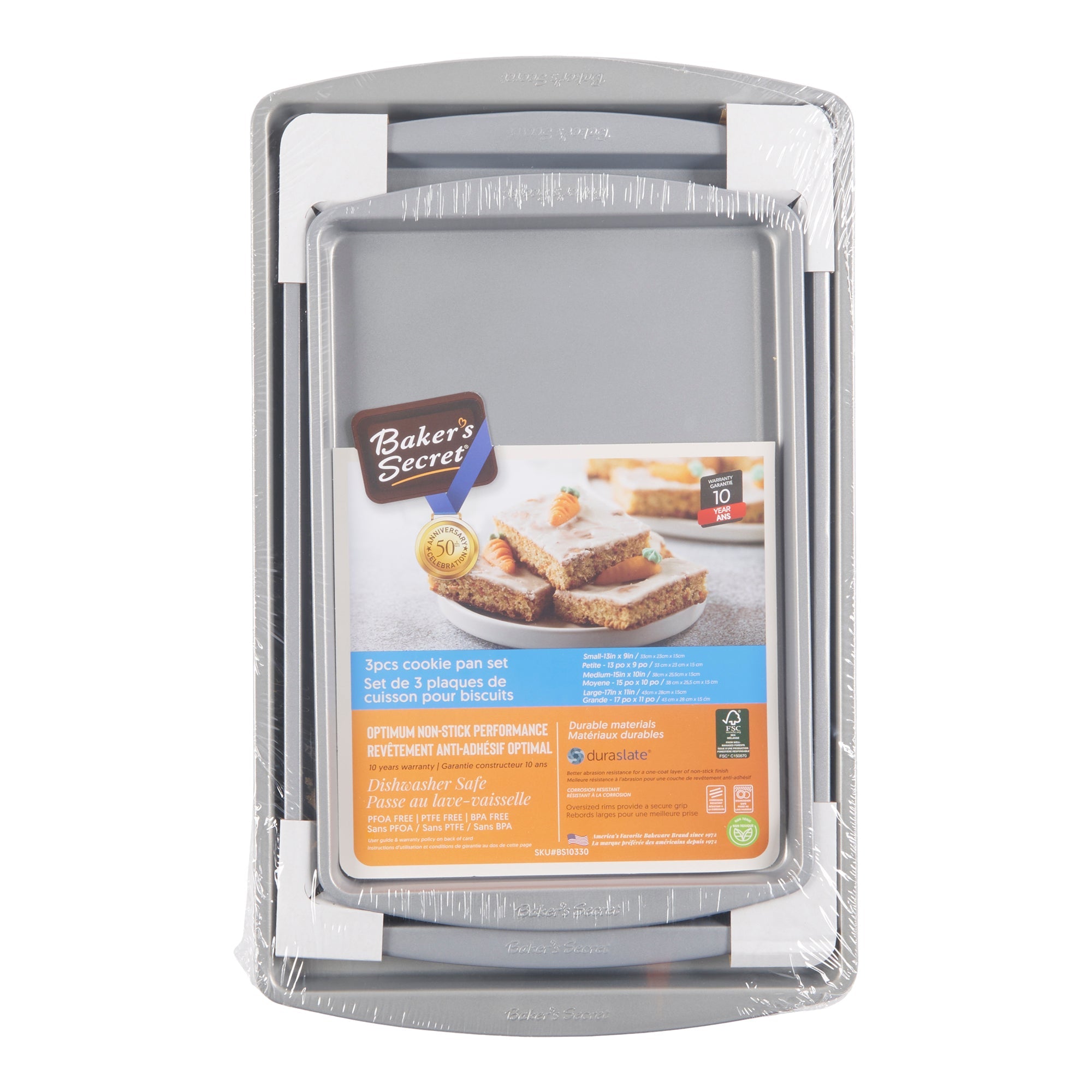 Baker's Secret Cookie Sheet Set, 3-Piece