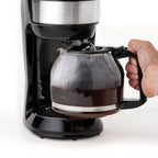 Betty Crocker 12 Cup Coffee Maker, Black and Silver, 1.9-qt