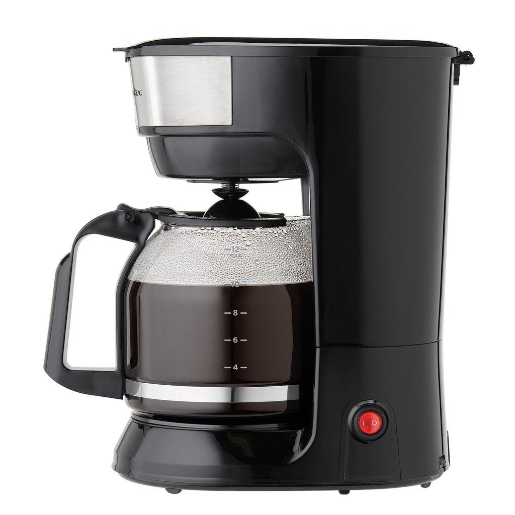 Betty Crocker 12 Cup Coffee Maker, Black and Silver, 1.9-qt