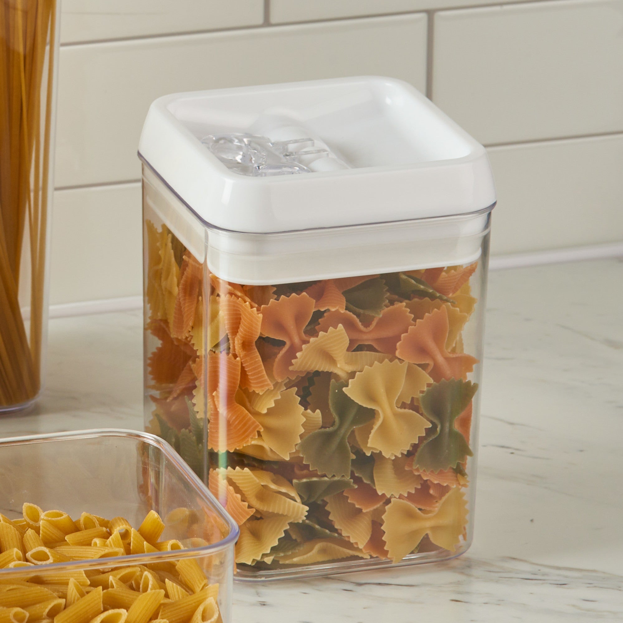 Square Air Tight Storage Container, White, 1.7-L