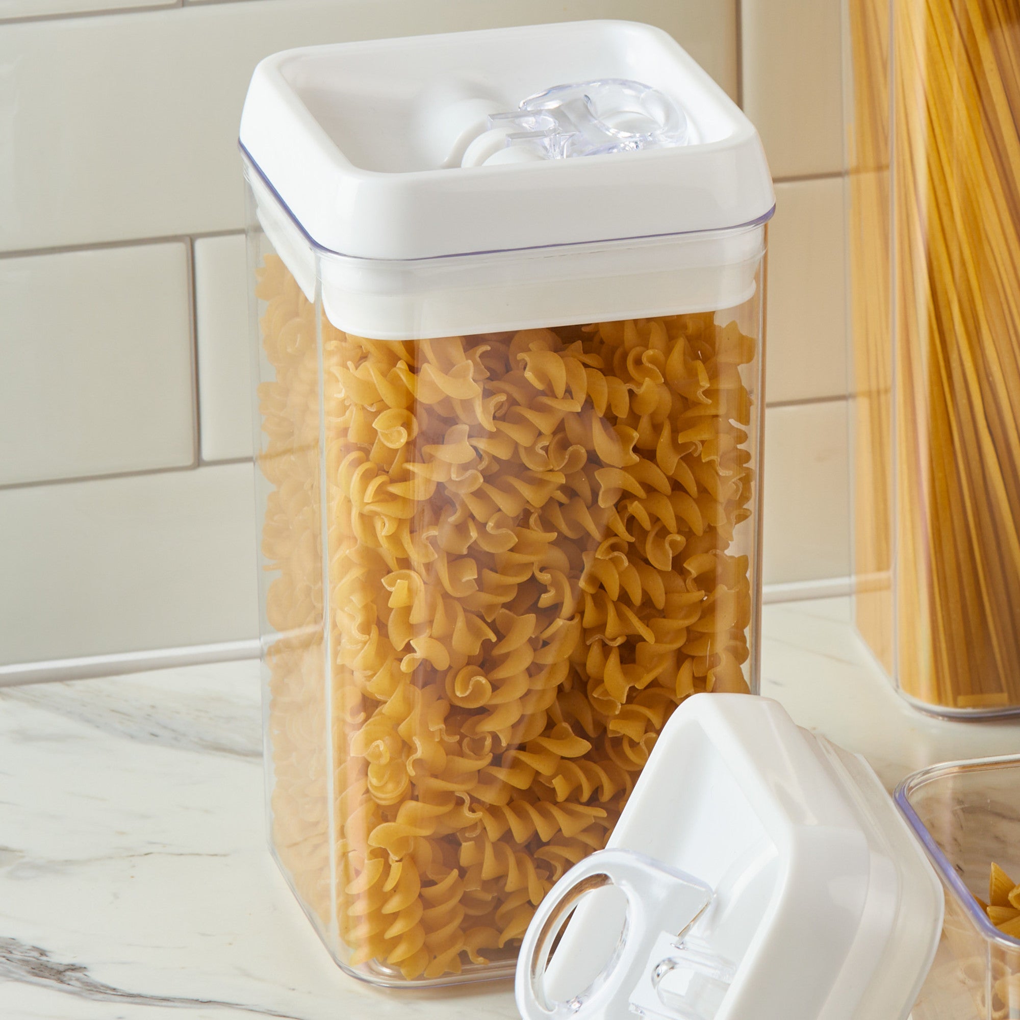 Square Air Tight Storage Container, White, 1.7-L