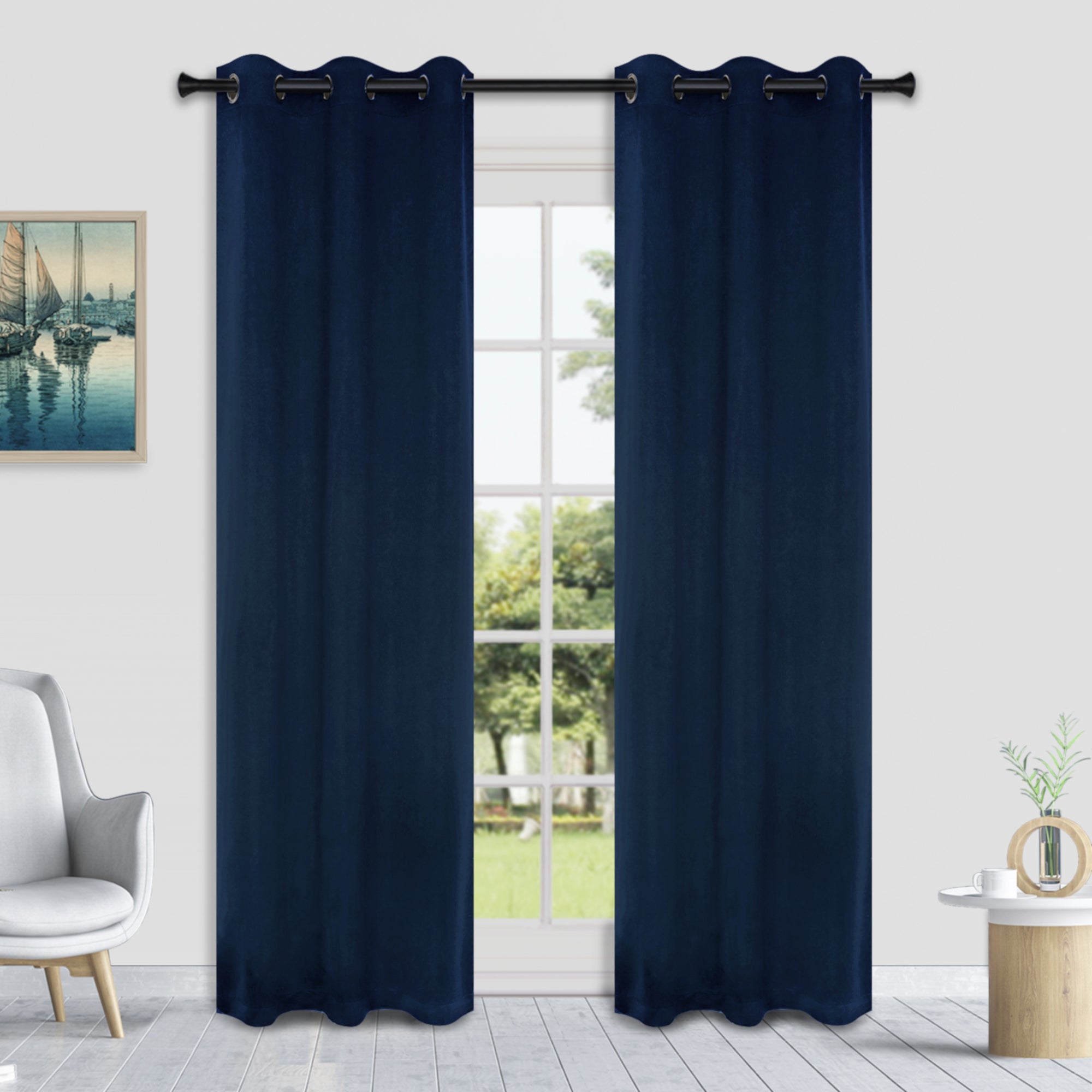 HomeStyles Blackout Curtain, Blue, 52-in x 84-in.