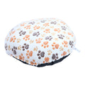 Round Plush Pet Bed, White, 22-in
