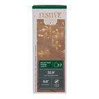 Festive Warm White 100 LED Solar Fairy String Lights, 10-m