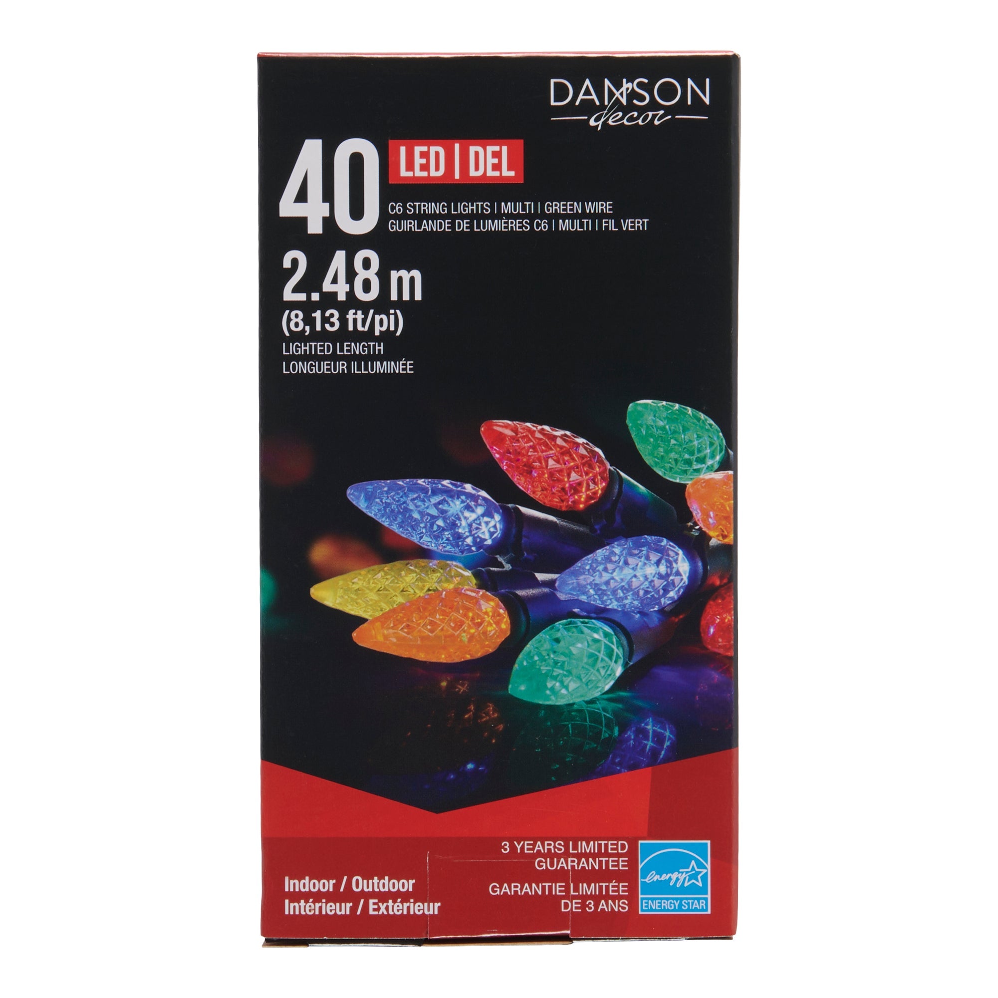 Danson Décor Multi Colour 40 LED C6 String Lights, 2.48-m