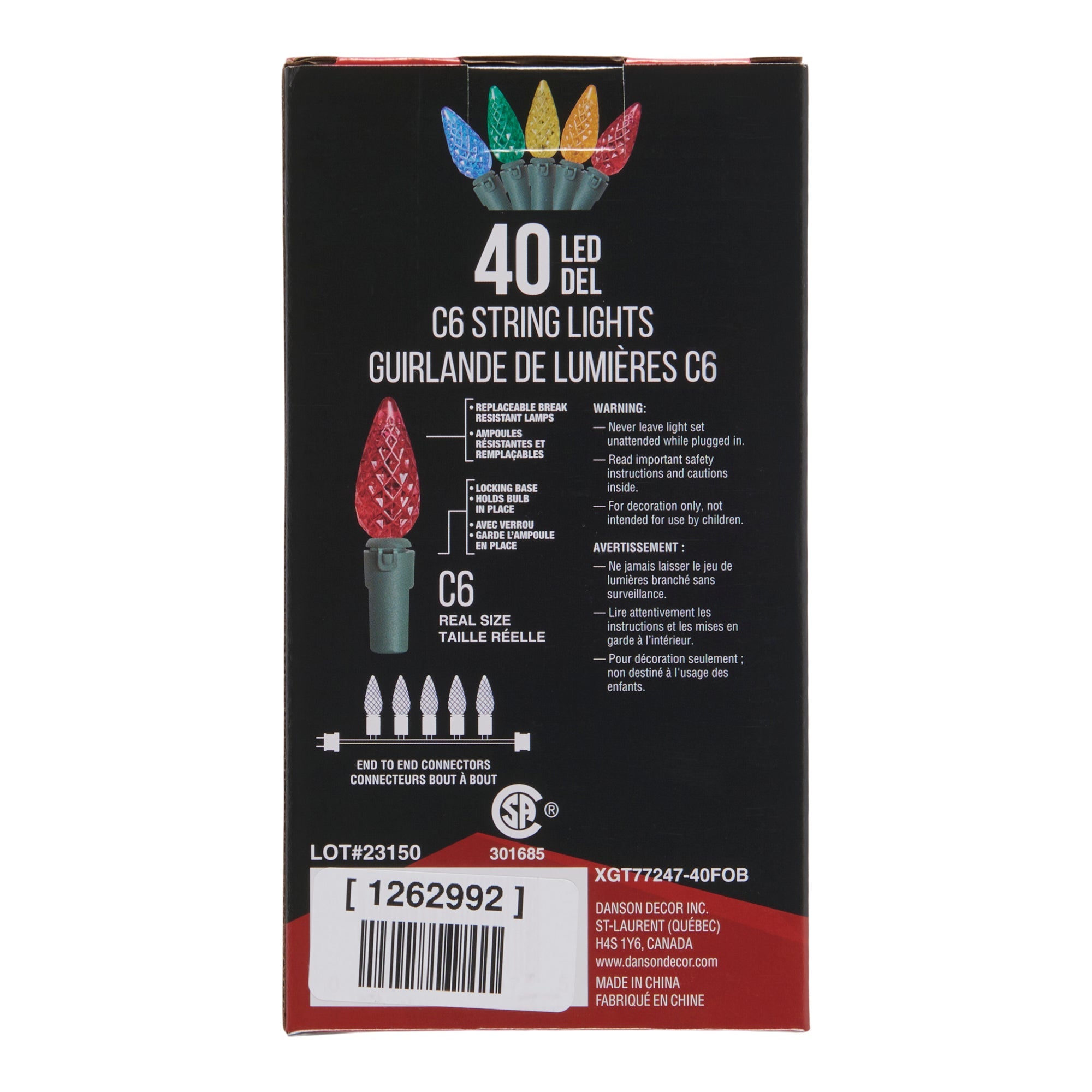 Danson Décor Multi Colour 40 LED C6 String Lights, 2.48-m