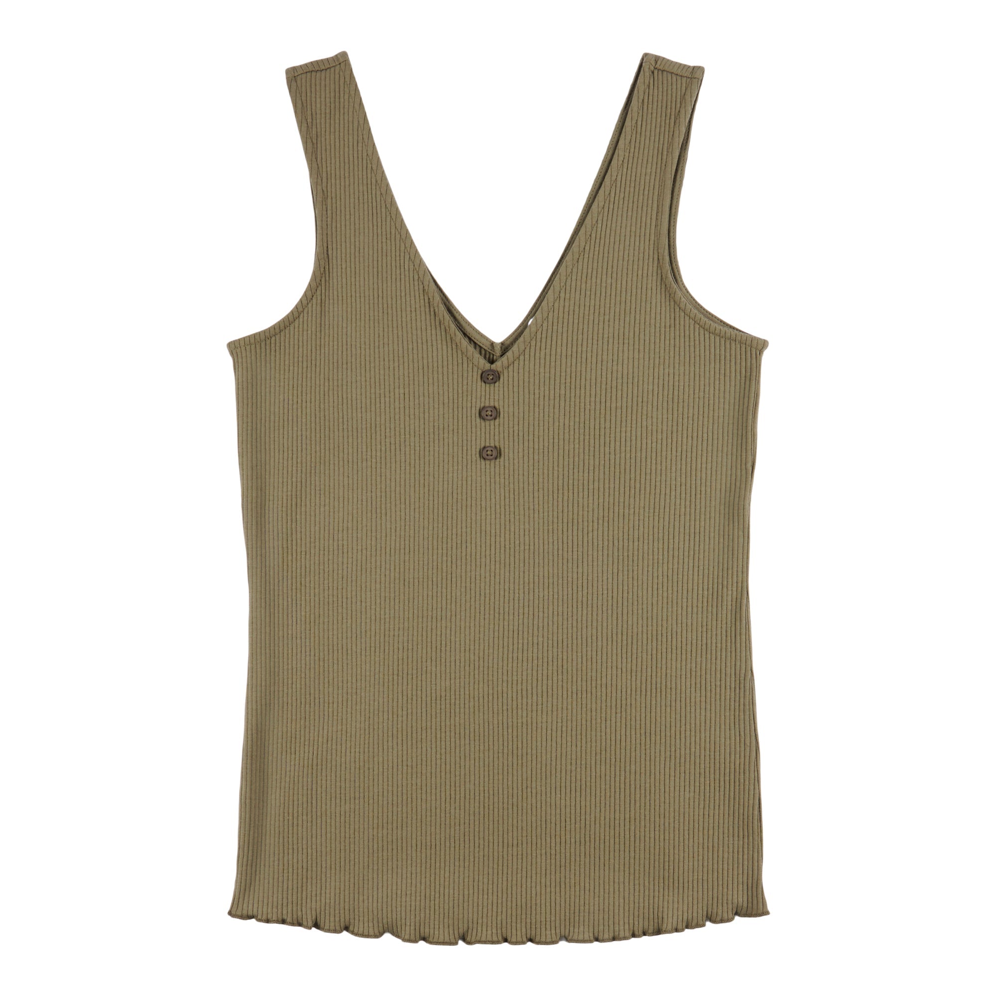 mySTYLE Women's Quest Ribbed Henley Tank