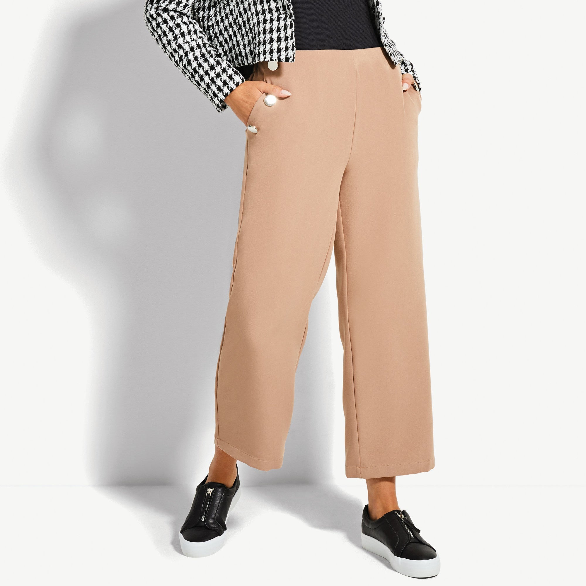 lily morgan Women's Trendsetters Wide Leg Pants with Buttons