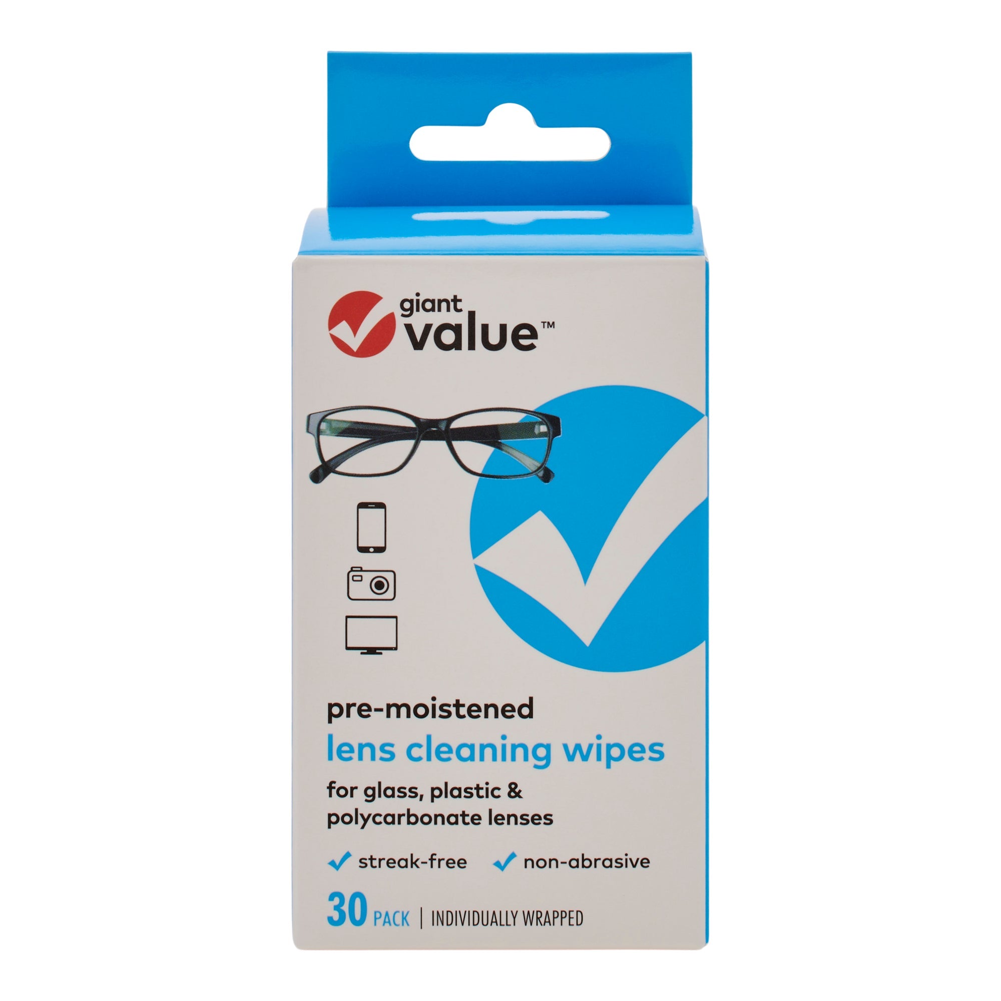 Giant Value Lens Wipes, 30-Pack