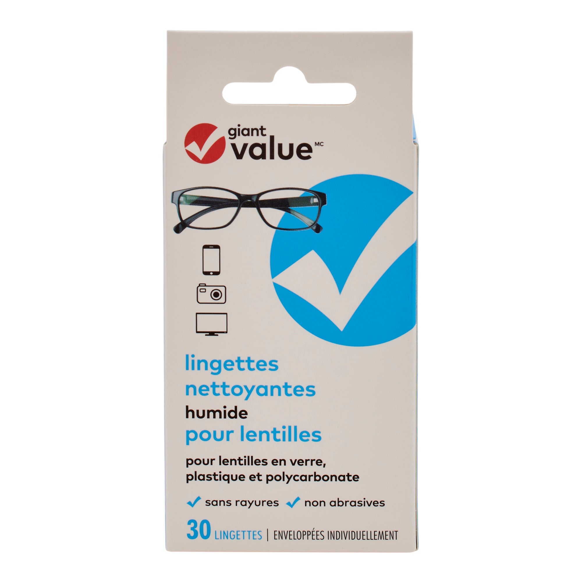 Giant Value Lens Wipes, 30-Pack