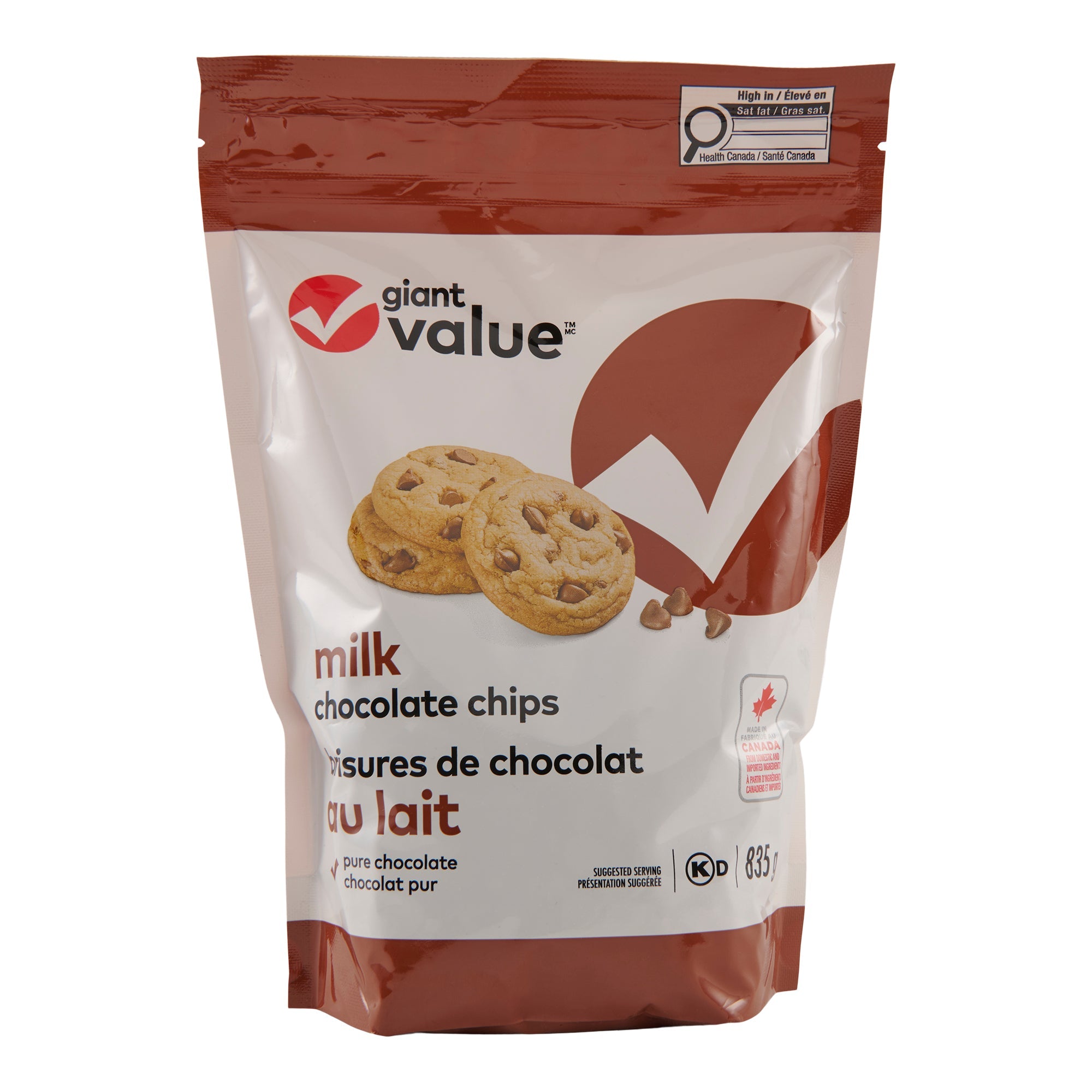 Giant Value Milk Chocolate Chips, 835 g