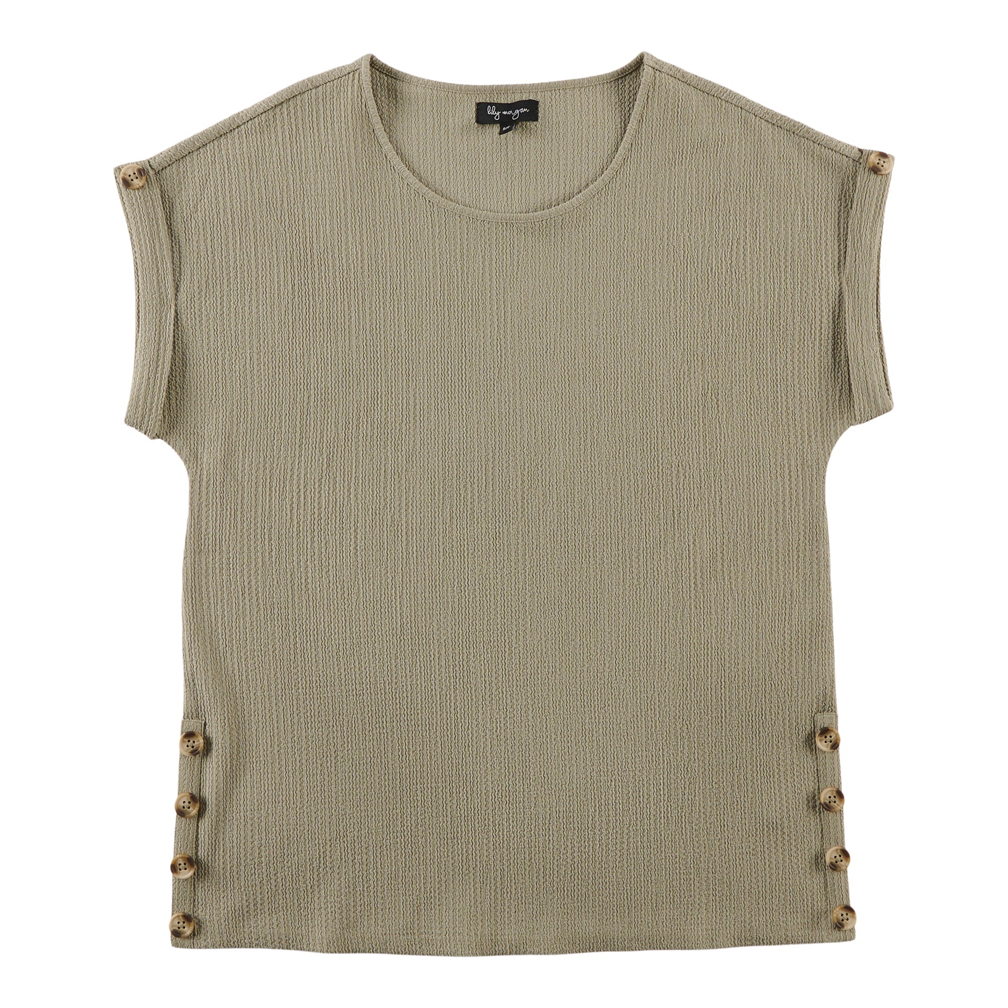 lily morgan Women's Button Detail Solid Blouse