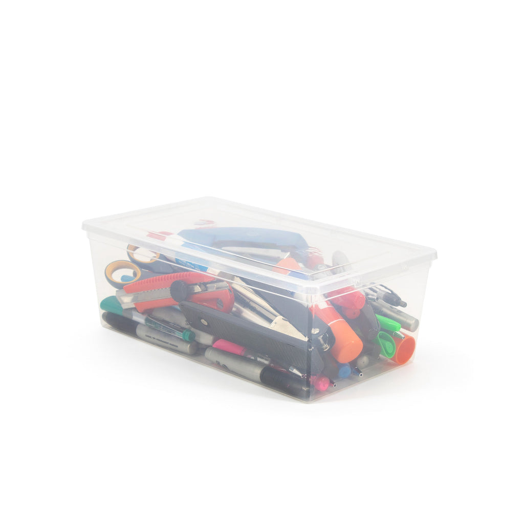 Tuffstore Clear Tote With Lid, 5.8-L.