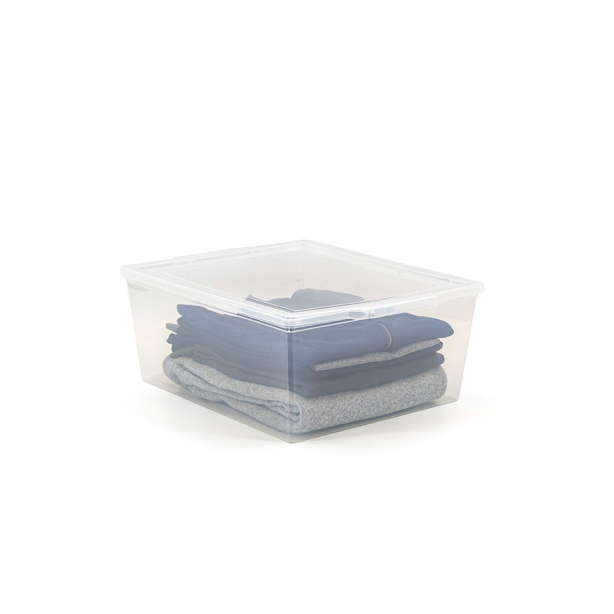 Tuffstore Clear Tote With Lid, 19.4-L.